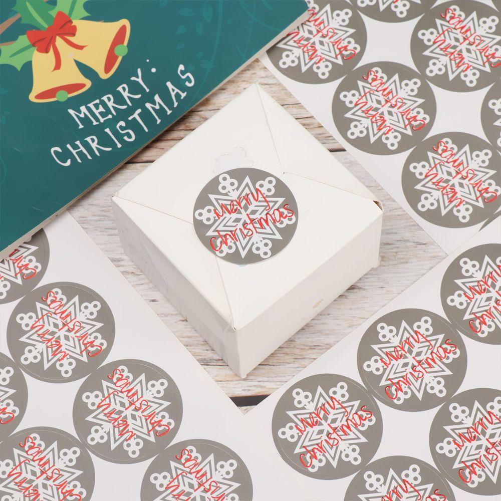 Populer Hadiah Kertas Stiker DIY Cookie Candy Tag Biskuit Paket Perekat Diri Xmas Ornamen