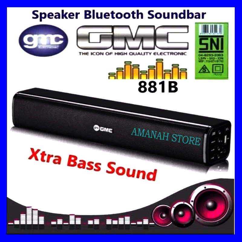 Speaker Portabel Bluetooth GMC 881B FM Radio USB Super Bass