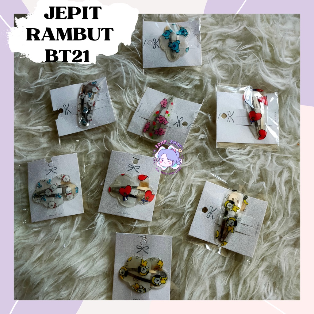 JEPIT RAMBUT BT21 transparant