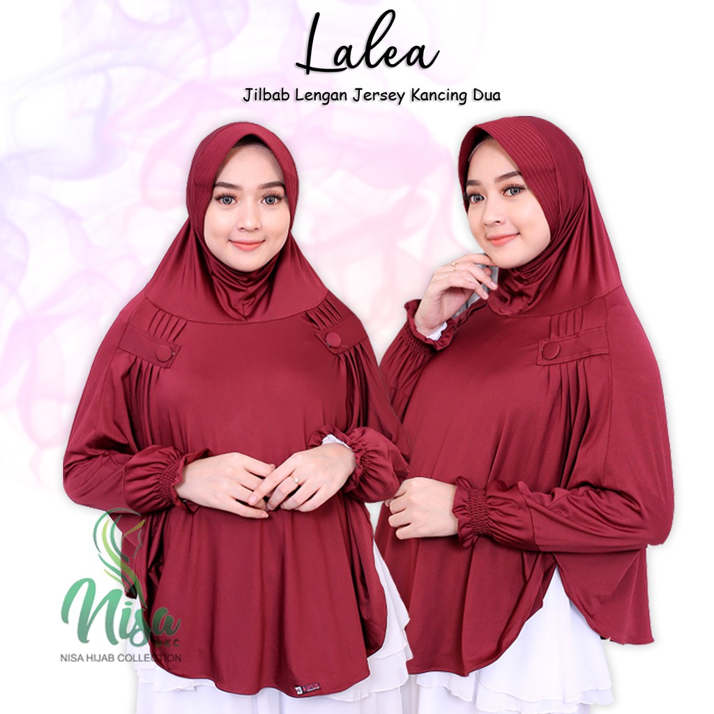 Jilbab Lengan Khimar Lalea Hijab Tangan Bergo Jersey Kerut Nisadkc