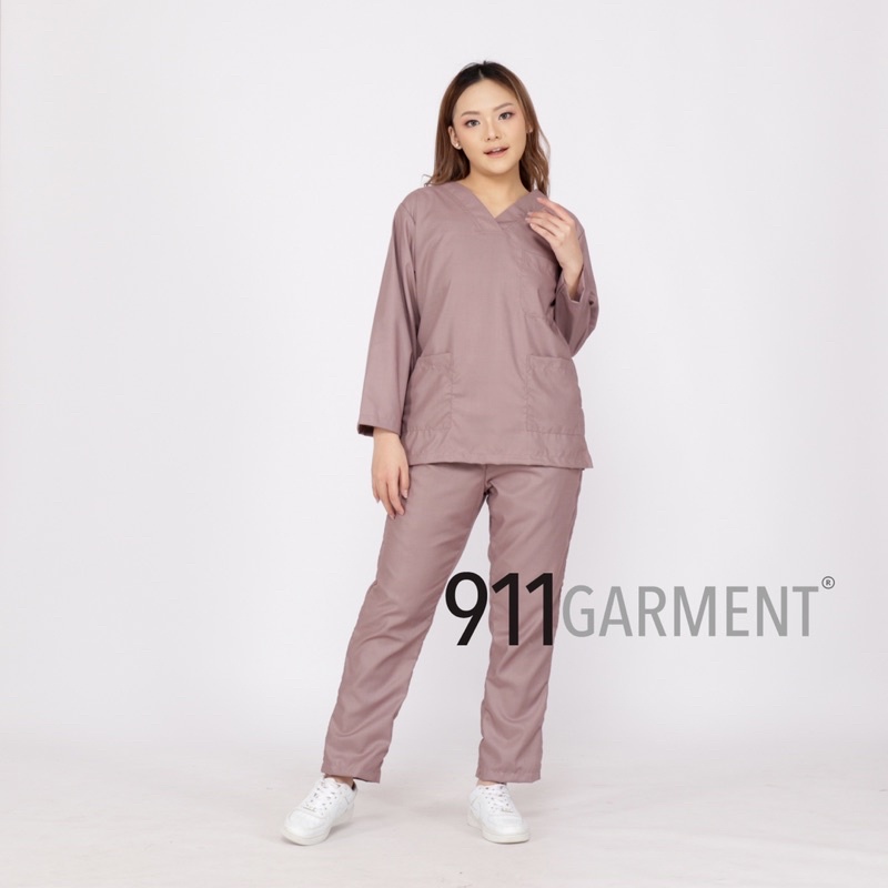 SET Scrub Dokter Lengan Panjang/ Baju OK/ Baju Oka/ Baju Jaga/ Baju Perawat Bahan Toyobo UNISEX