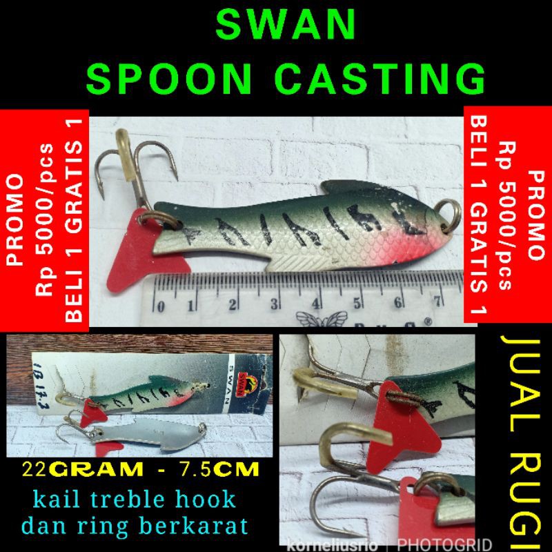 SWAN SPOON 22GRAM 7.5CM UMPAN SPOON CASTING UMPAN GABUS UMPAN AIR TAWAR UMPAN MURAH SPOON IKAN