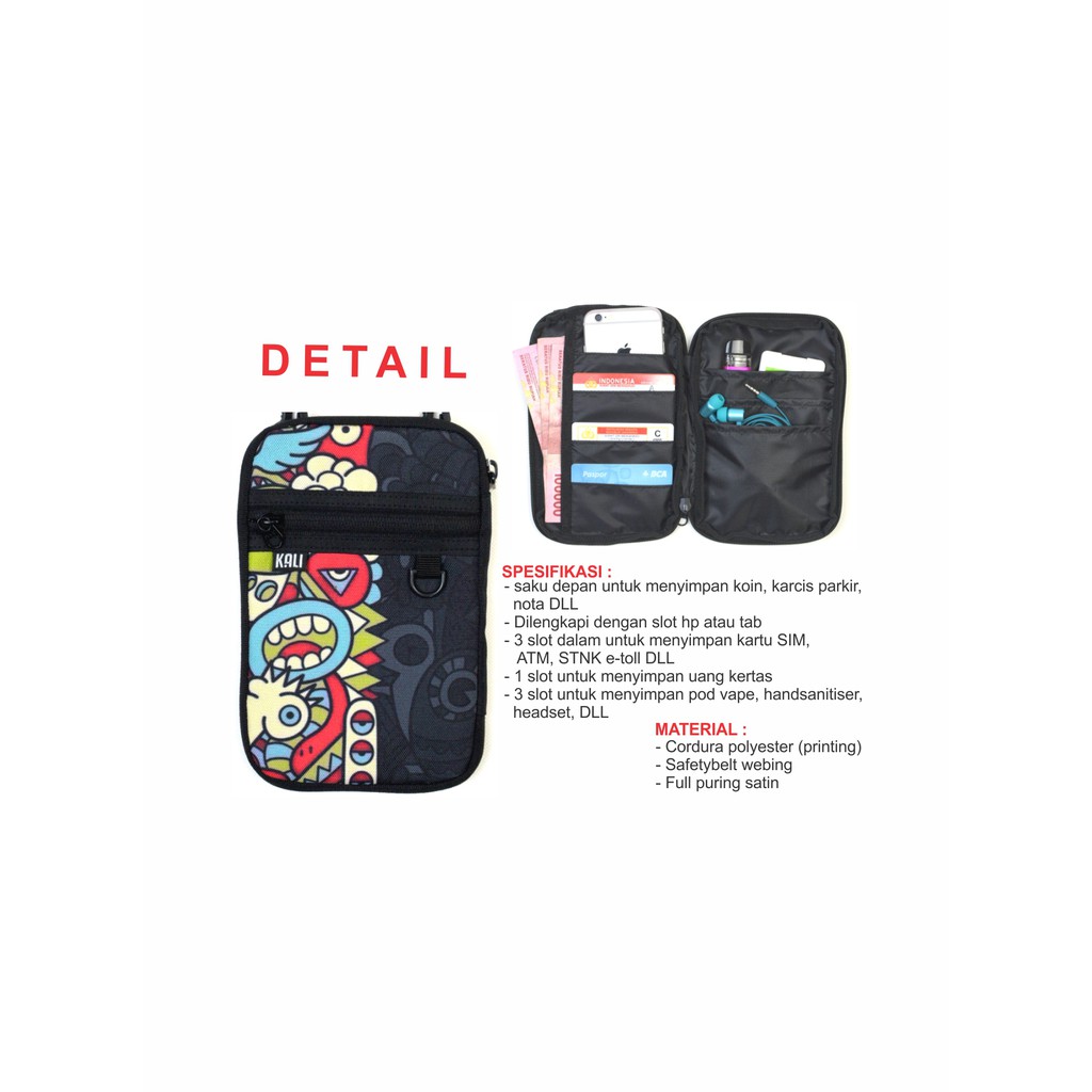 Sling Pouch Motif Printing // Dompet HP ID CARD Holder Premium Wanita Pria //  Hanging Phone Wallet // Sling phone By-KALI