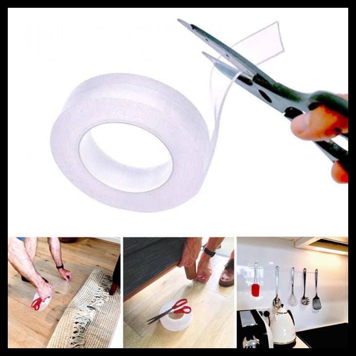 

Lem Tape Super Kuat 1 M Tape Transparan Washable Reuse Ivy Grip Lakban