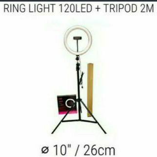 Paket Lampu Ring Light LED 26CM Holder Hp Plus TRIPOD 2.1M