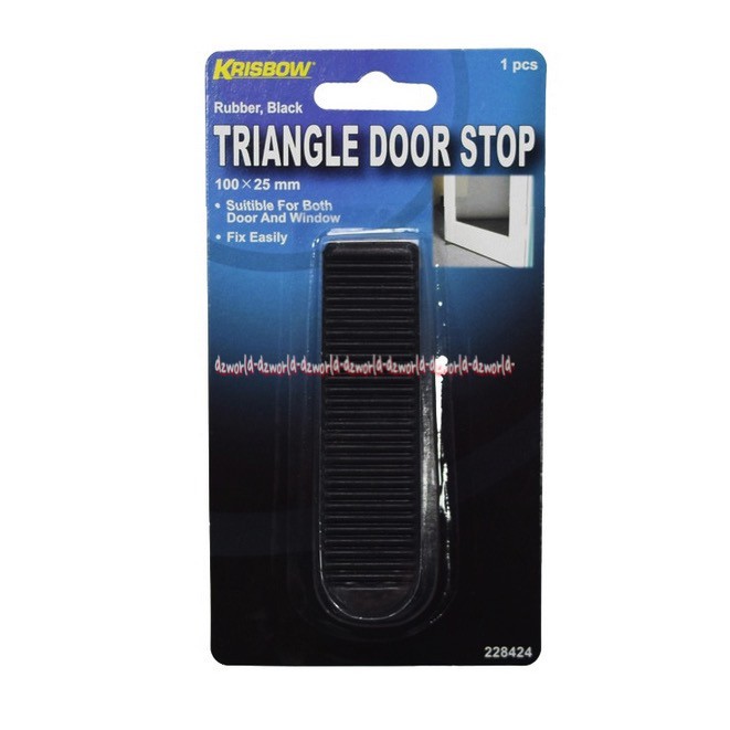 Krisbow Triangle Door Stop Karet Segetiga Pengganjal Pintu Hitam 100x25mm