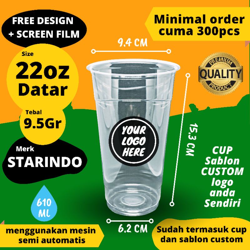 Jual Sablon Cup 22oz Datar Starindo 95gram Shopee Indonesia 8795