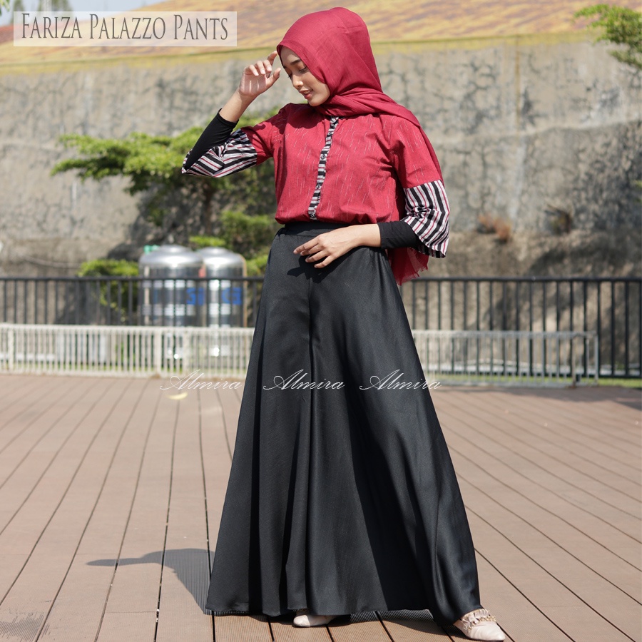 Celana Kulot Wanita Fariza Palazzo Pants Kulot Payung Lebar Bahan Baloteli Banyak Warna