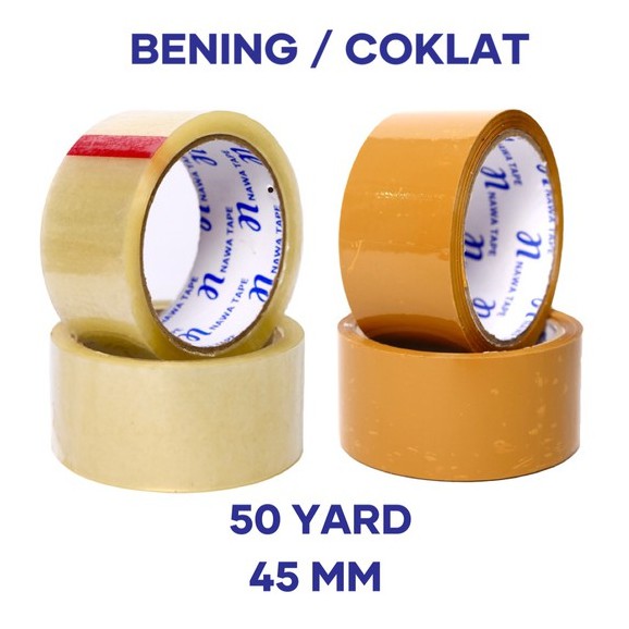 

LAKBAN NAWA TAPE BENING COKLAT 50 YARD 2 INCH INCI 50Y KUALITAS DAIMARU SOLATAPE