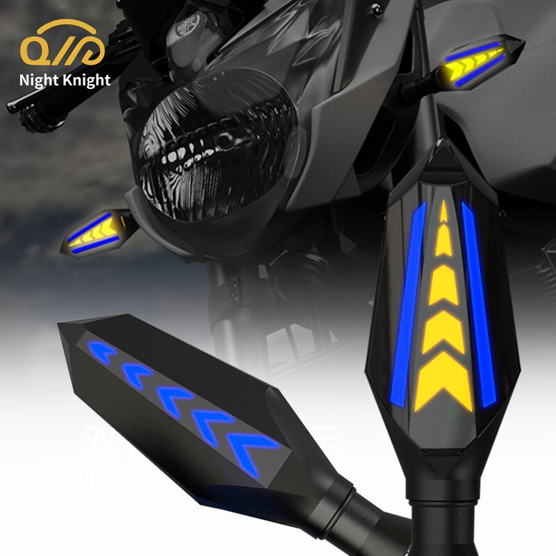 Lampu Sein Led Dua Sisi Warna Kuning + Biru Untuk Motor
