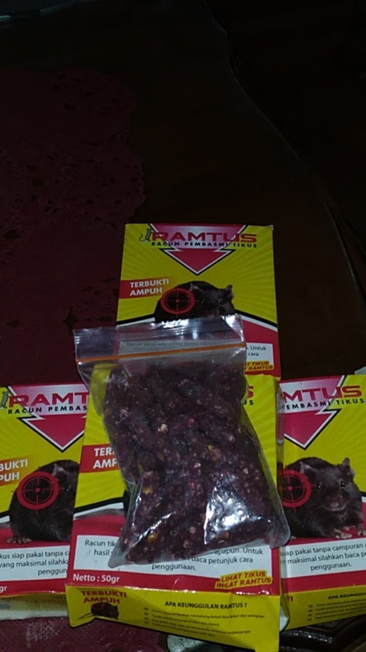 Ramtus Racun Tikus Ampuh Mati Kering Tidak Bau Pembasmi Curut Wirog Mencit Dirumah Di Mobil 5 Pack