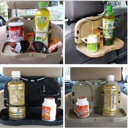 Travel Dining Car Tray Meja Lipat Portable Mobil Organizer Botol Makan