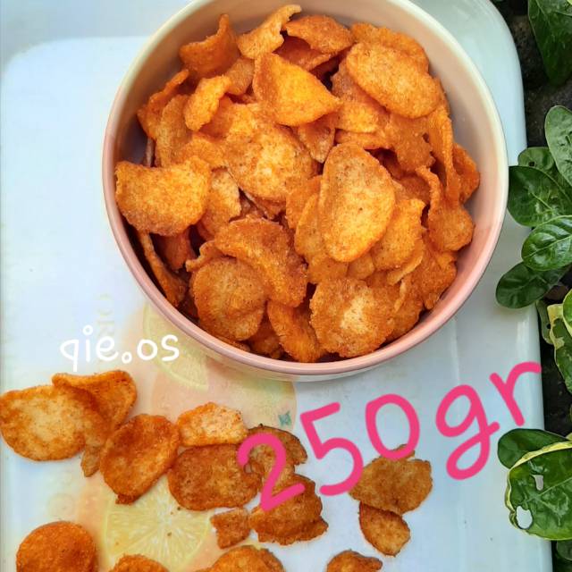 kripset Kecimpring kerupuk singkong pedas 250 gr 1/4 kg