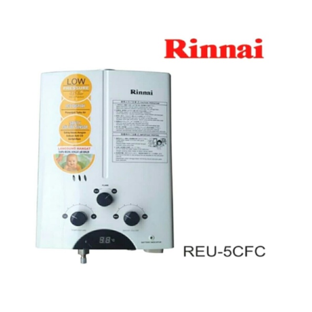 Pemanas air LPG Rinnai REU 5CFC / Water heater gas Rinnai / Garansi resmi Rinnai