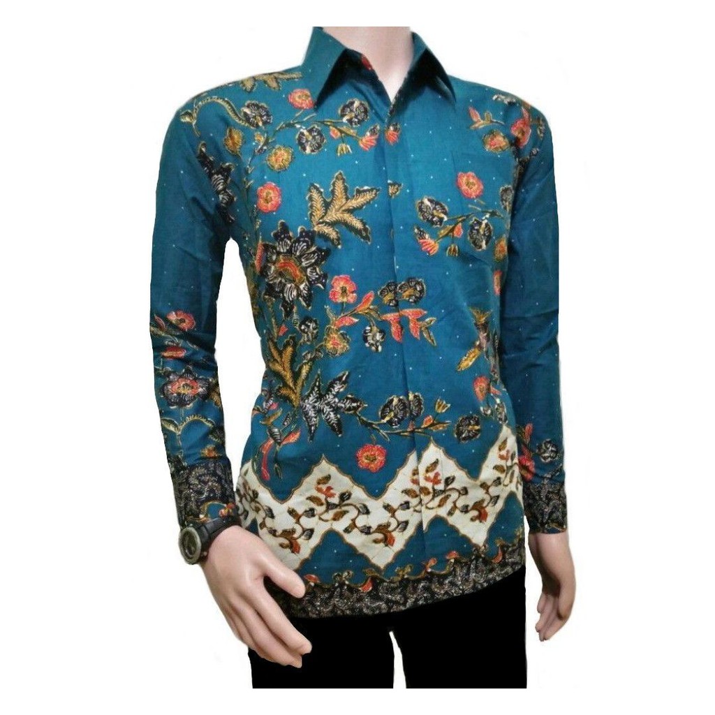 BSWART BATIK HRB026 Kenongo Hem Pendek Padi Pekalongan M L XL Batik Pria MURAH