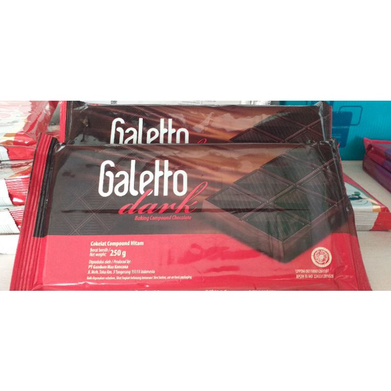 

Coklat blok coklat coumpound Hitam merek Galetto 250gram