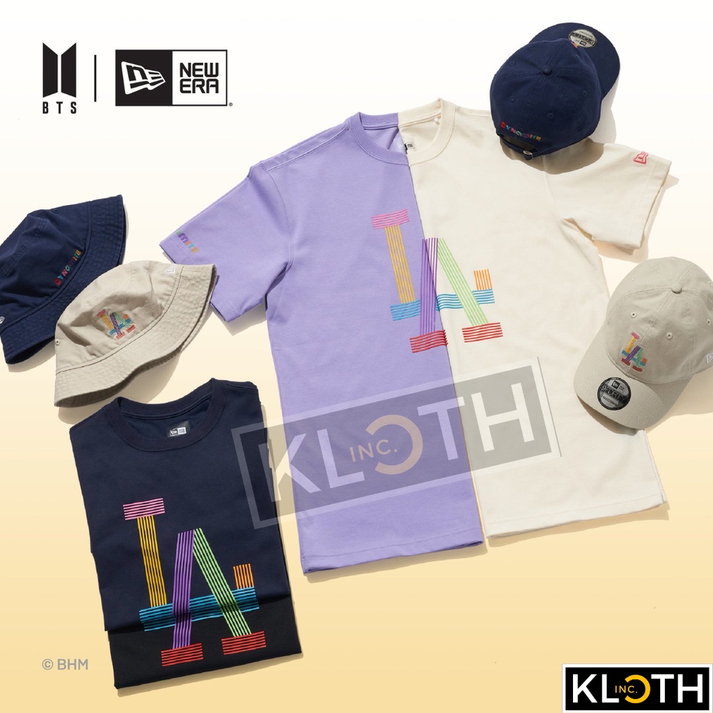 [BTS] Kaos BTS x New Era x MLB LA Dynamite Cotton 24s Premium Bisa Upgrade Lengan Panjang