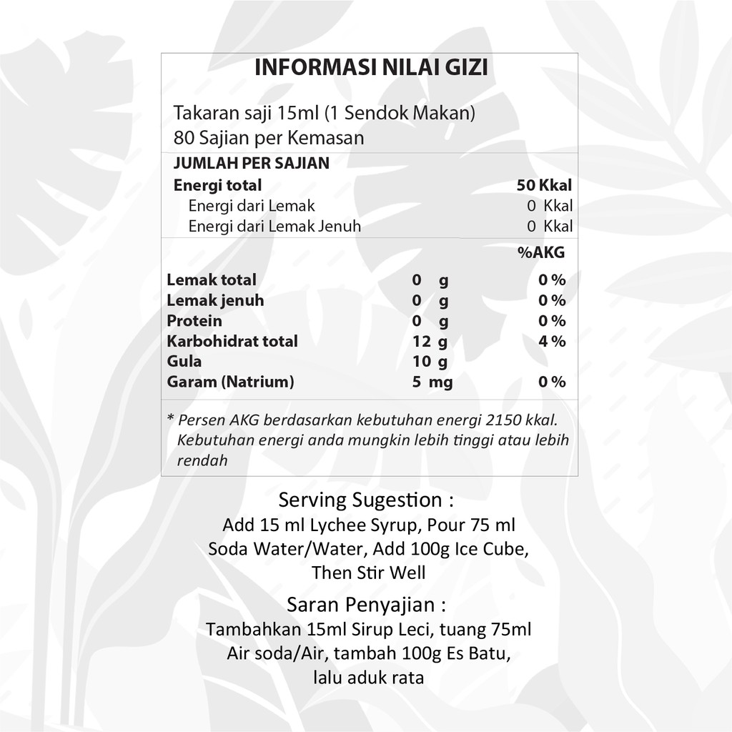 

Ay00! Sirup Leci 1.2 Liter Will&co