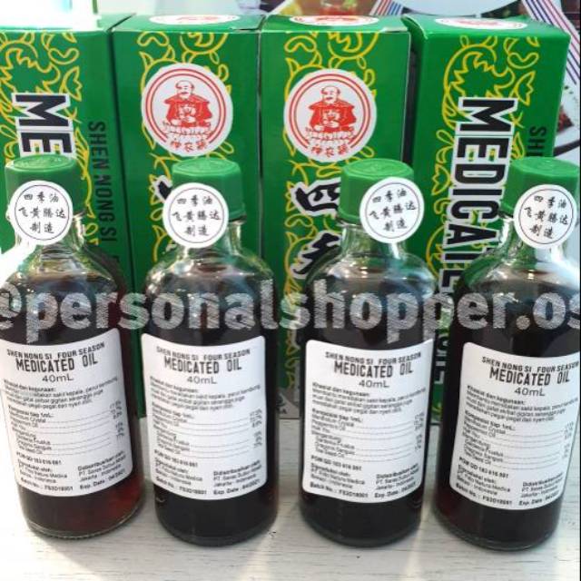 Jual Shen Nong Si Four Season Medicated Oil Minyak Angin Minyak Gosok Urut Perut Kembung Dan Mual Indonesia Shopee Indonesia