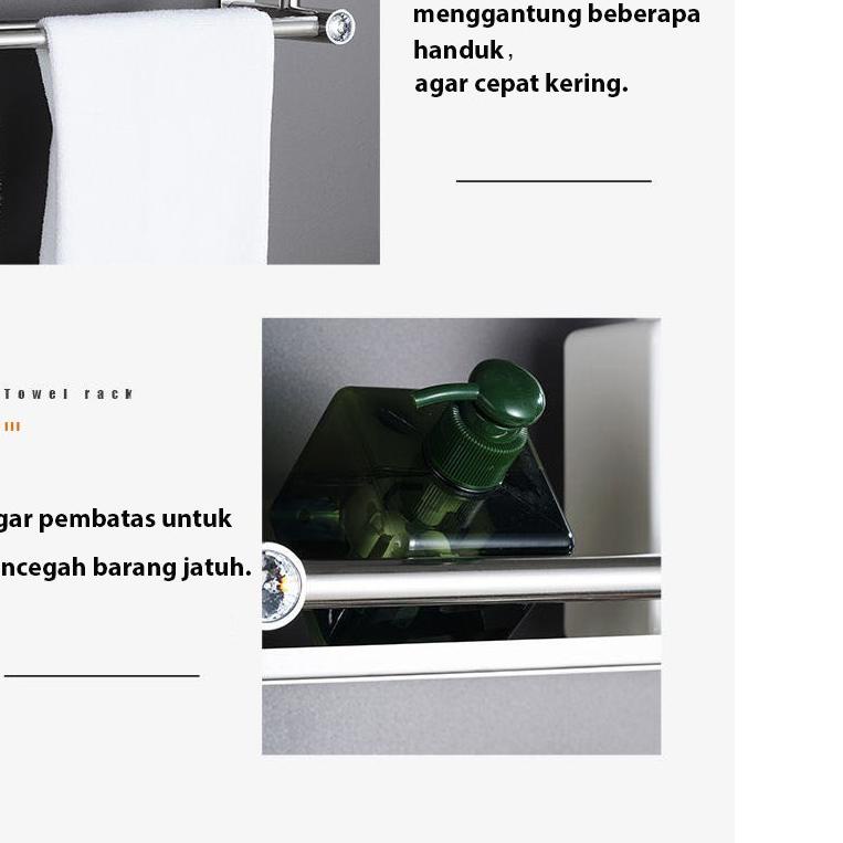 ➮ Rak Kamar Mandi Dinding/Rak Bumbu Dapur/Rak Stainless Steel Tempel / rak bumbu-1019 ❁