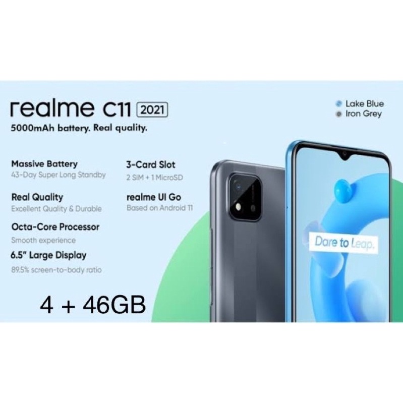 lRealme C11 (2021) 4/64GB [5000mAh Massive Battery, 6.5&quot;Mini-drop Fullscreen,Nightscape Dual Camera]