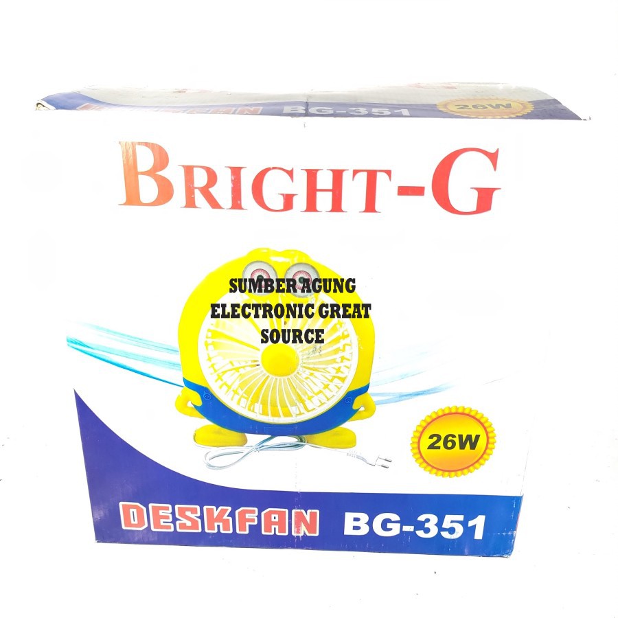 Bright-G Kipas Meja Minion 26W BG351 9inch BrightG Kuning Yellow Full