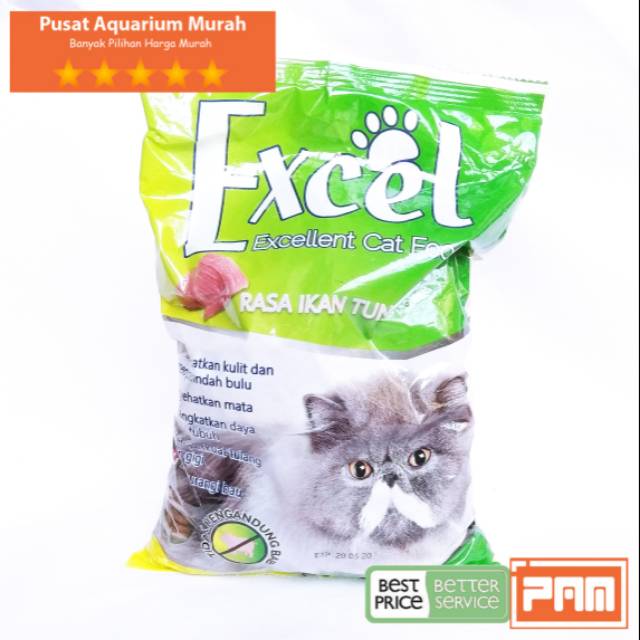 Makanan Kucing Sehat Excel Rasa Ikan Tuna 500 Gr Bebas Babi