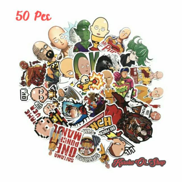 

Stiker Anime One Puch Man Isi 50 Pcs