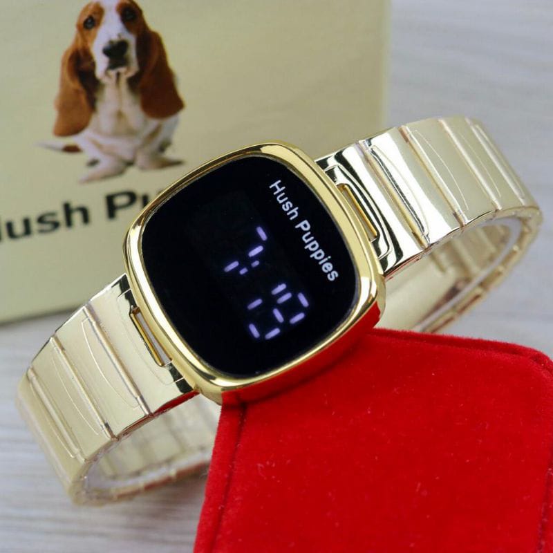 (COD) Jam Tangan Wanita Hush Puppies Hp89.6S Kw Led Touch Screen Tali Rantai FULL SET