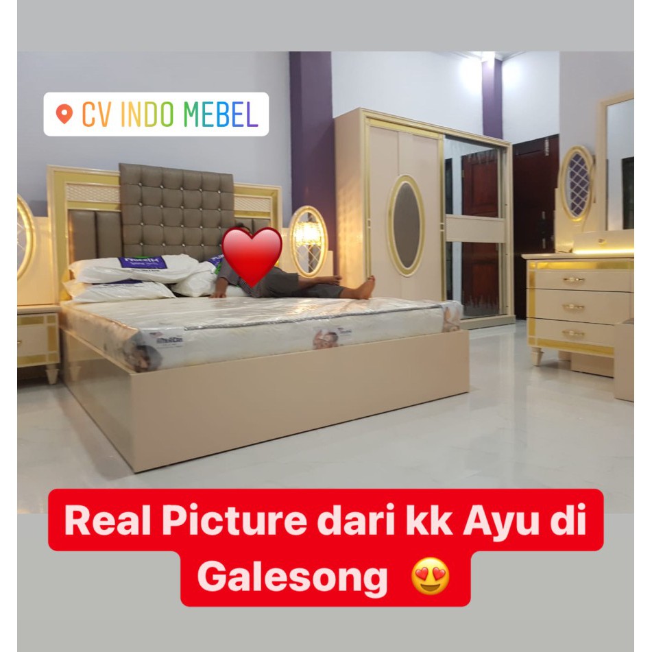 Kamar set import minimalis mewah model baru bedroom set makassar murah kamar pengantin abu2 grey