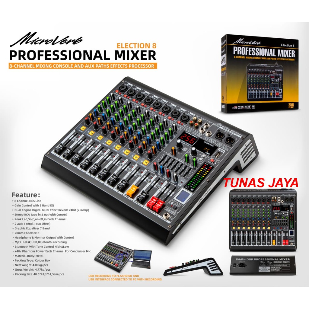 Microverb Election 8 Mixer  Audio Mixer 8chnl original election8