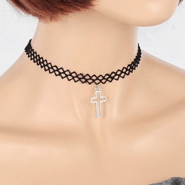 Kalung choker salib nc c72733