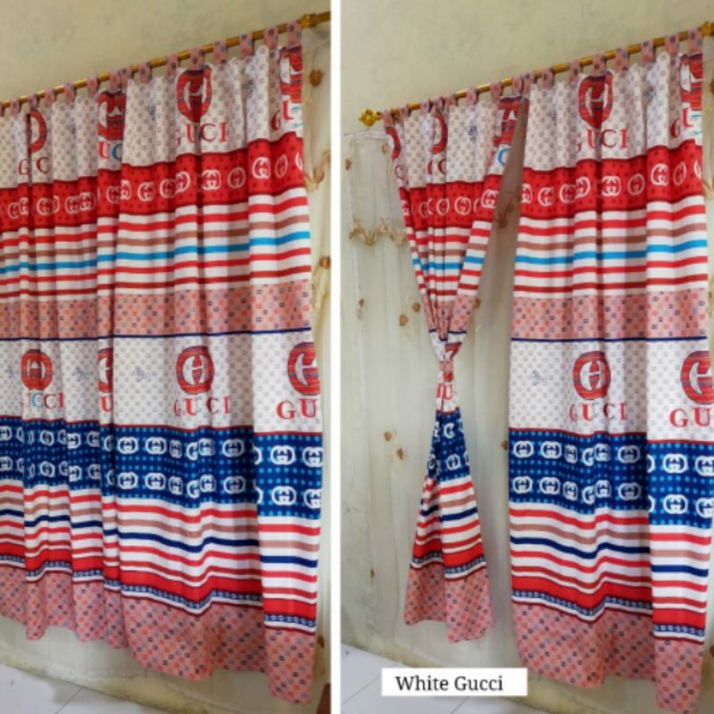 gorden homemade tali perekat motif Gucci white korden pintu motif red Gucci gorden Gucci merah putih