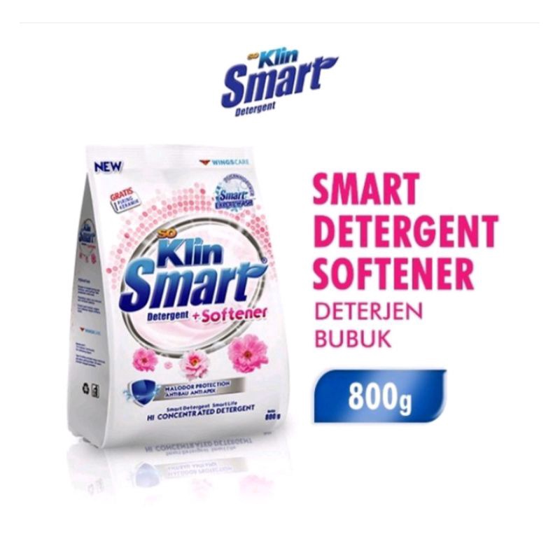 SOKLIN SMART DETERGEN COLOUR DAN SOFTENER 800GRAM GRATIS PIRING