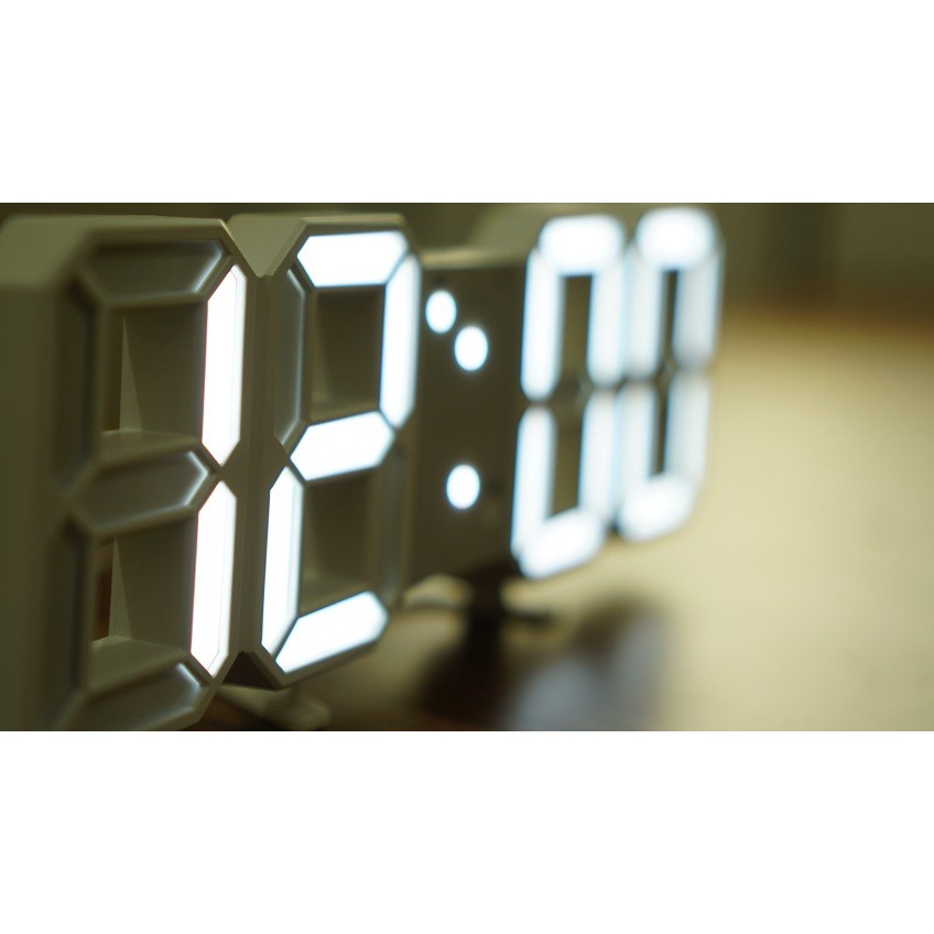 Jam Meja Dinding Digital 3D LED Clock Bentuk Angka Modern Minimalis