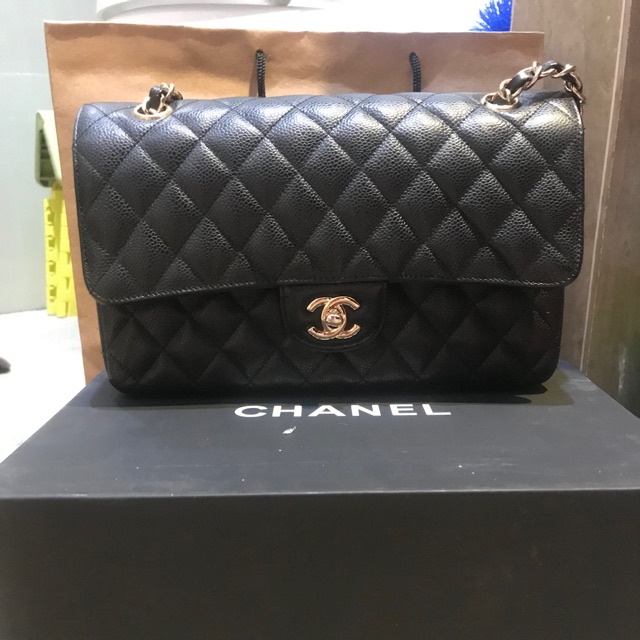 Chanel classic medium 25 cm caviar