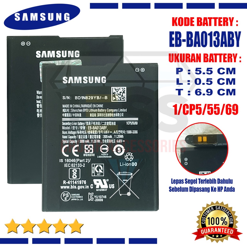Baterai Battery Original SAMSUNG Galaxy A01 Core &amp; A01Core &amp; A013F &amp; A013G &amp; SM-A013F &amp; SM-A013G &amp; M01 CORE &amp; SM-M013F &amp; M01CORE &amp; SM-M013G &amp; M013F &amp; M013G Kode Batre EB-BA013ABY