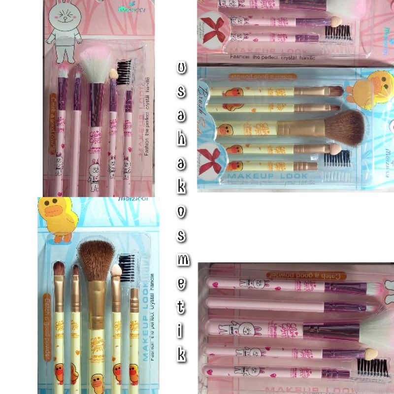 PROMO BRUSH MAKE UP SATU SET ISI 3PCS | Brush make up 5in1 cover Animal NO.KBRMC 3-1 | BC235