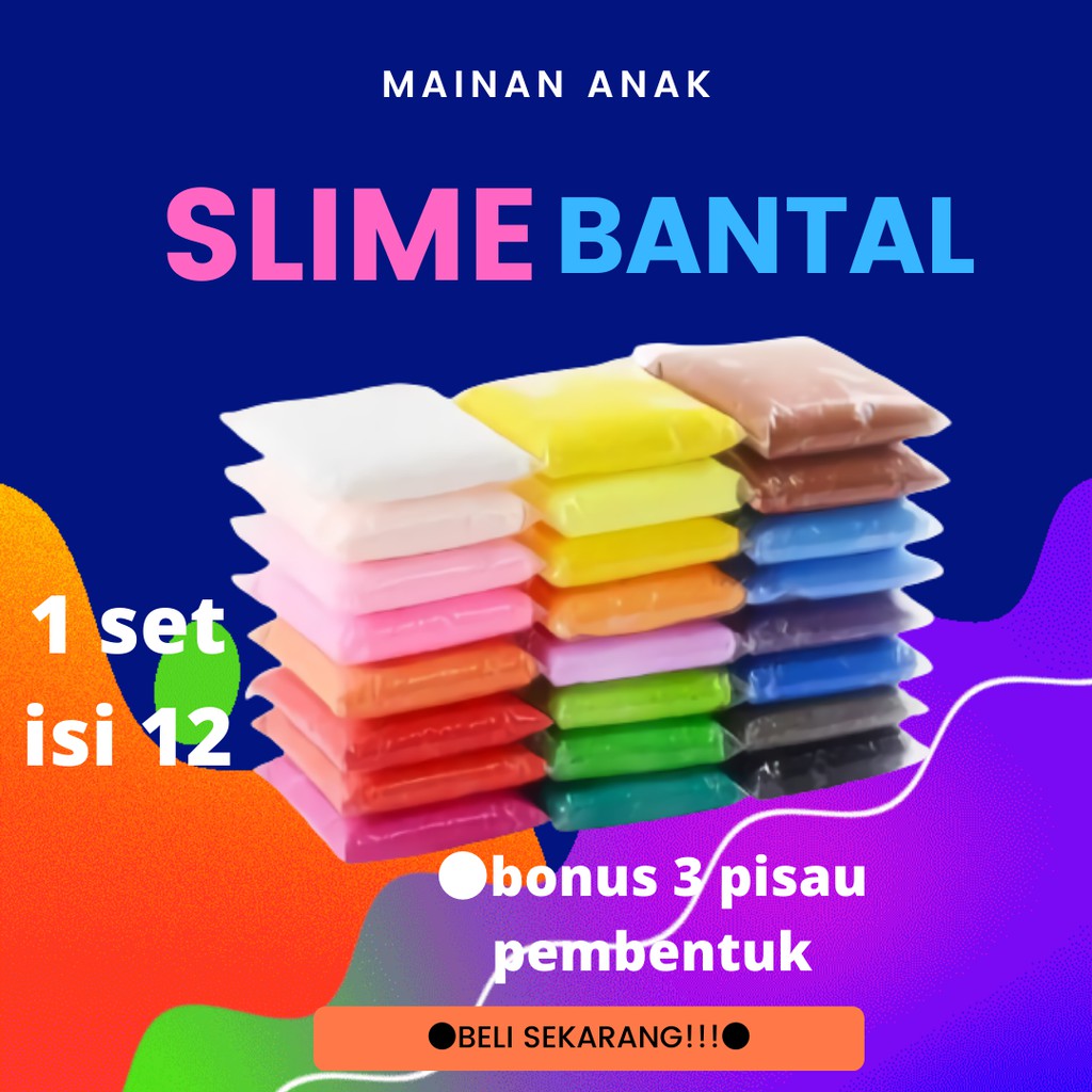 MAINAN ANAK BAYI BALITA SLIME SLEM SLAY SQUISHY BANTAL CLAY WARNA WARNI LEMBUT WANGI TIDAK LENGKET