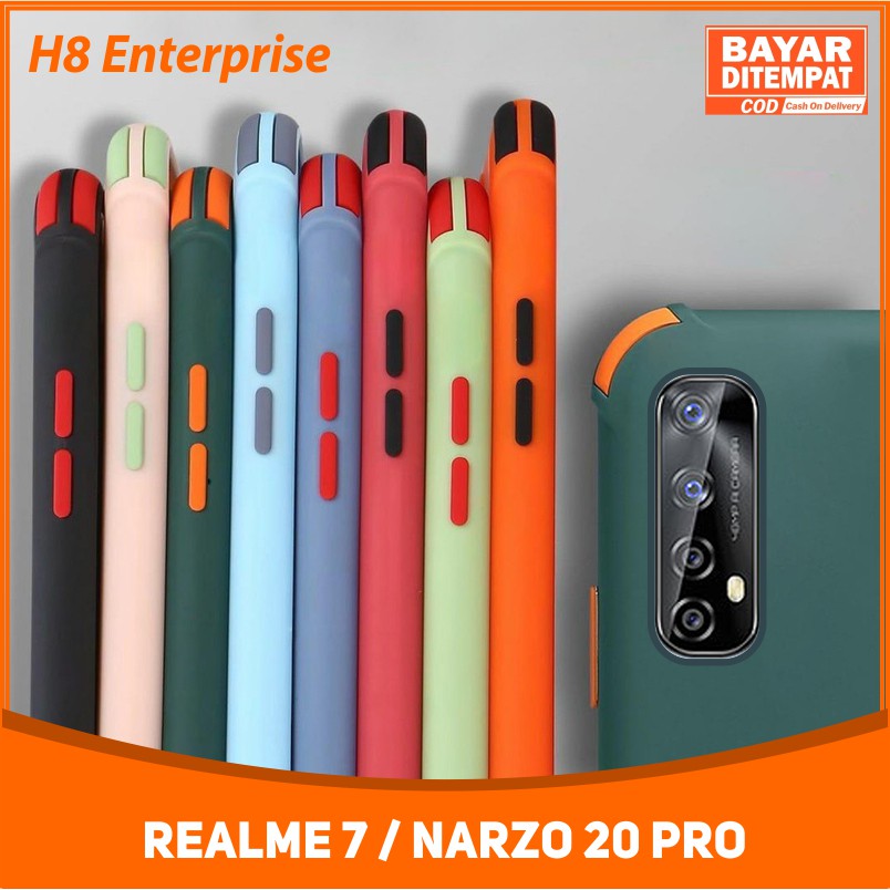 Soft Case Crack Macaron 2Tone Realme 7 Narzo 20 Pro Dengan Bumper Protect Pelindung Camera