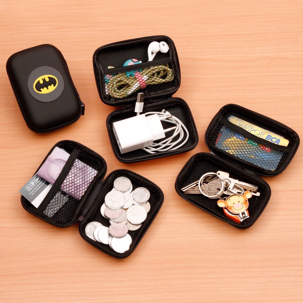 PERSEGI PANJANG &amp; BULAT - Dompet Headset/ Dompet Koin/ Dompet Charger / Pouch Headset