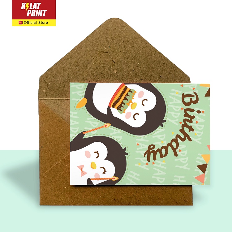 Gift Card Kartu Ucapan Happy Birthday Penguin Edition