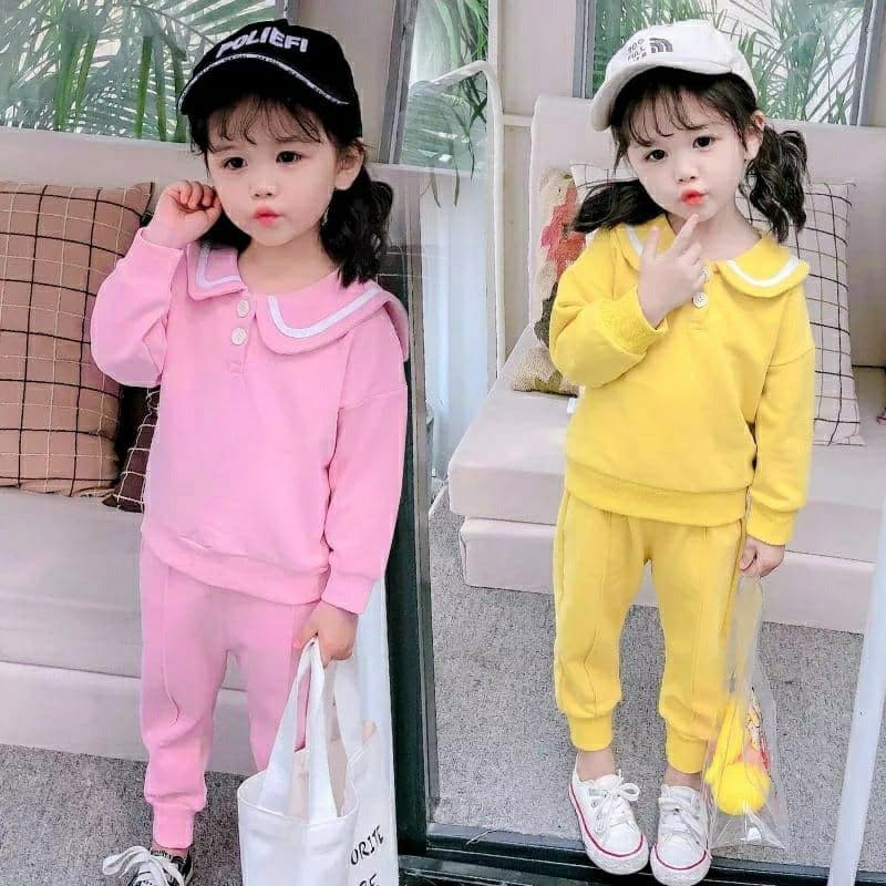 KALILA - CHERRIYA Set Setelan Baju Anak Perempuan / Bahan Fleece Baby Terry