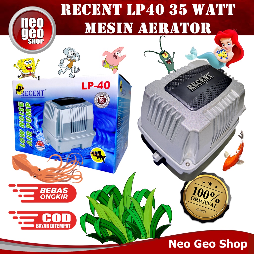 RECENT LP 40 LP40 Mesin Aerator Air Pump Airpump Blower Kolam Aquarium