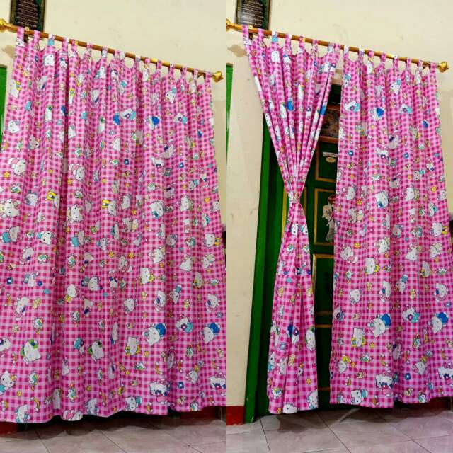 Korden murah  pintu dan jendela  motif hello  kitty  lucu 