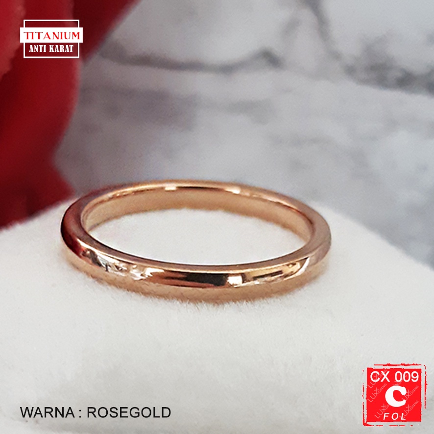 CX 009 Cincin Titanium Polos Cincin Kawin Wedding Ring Cincin Pacar Cincin Tunangan Cincin Kado Perhiasan Stainless Murah Cincin Gold Silver Rosegold Luxx Xuping