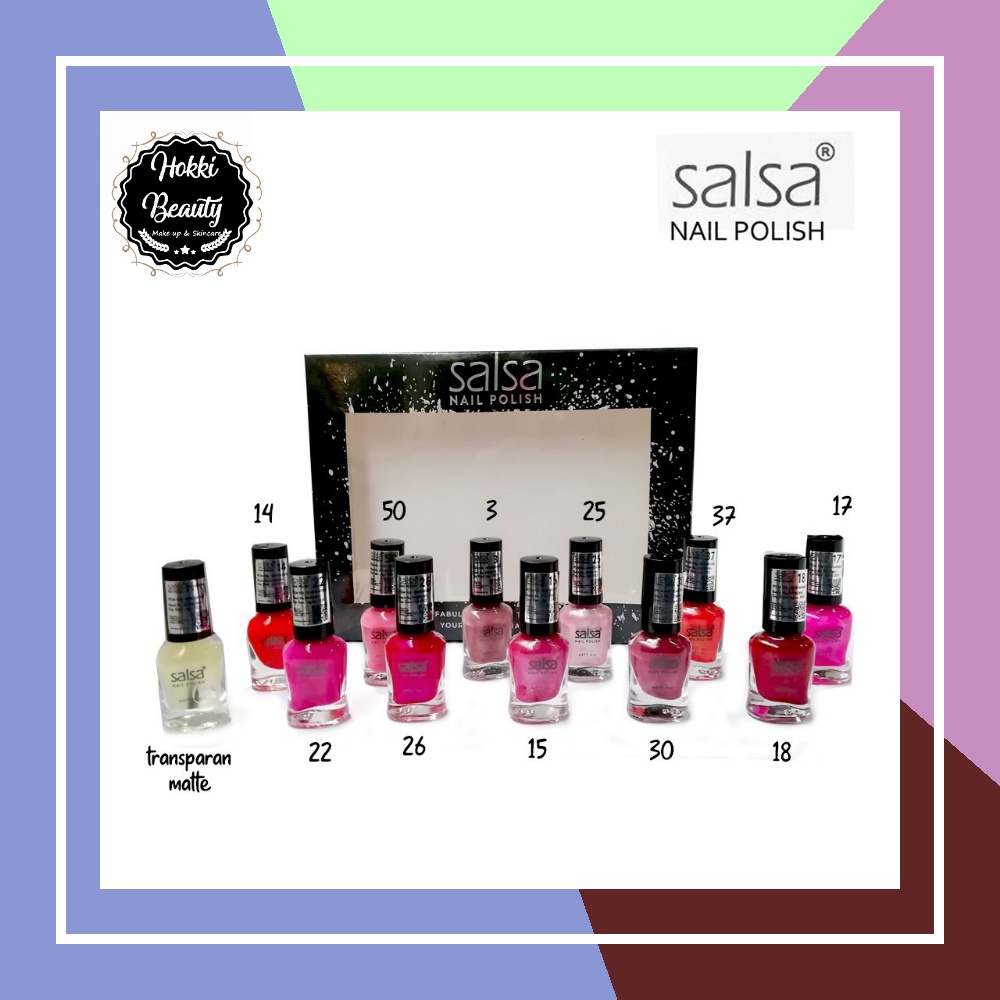 NAIL POLIS SALSA WHITE MILK COLOR / KUTEK PUTIH SUSU, HITAM, BENING PER LUSIN