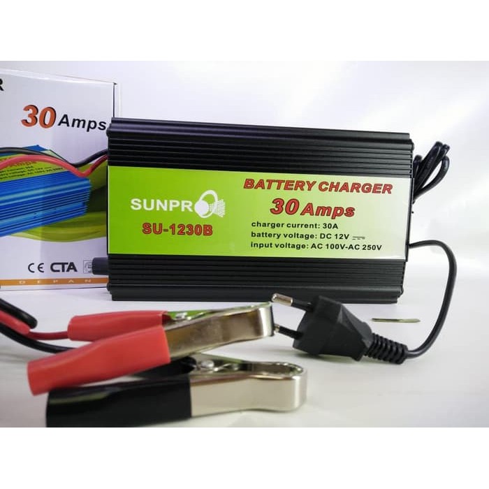 Charger Aki Portable - Aki Mobil - Otomotif Charger / Cas Aki Mobil & Motor 12Volt 30 Ampere Merk
