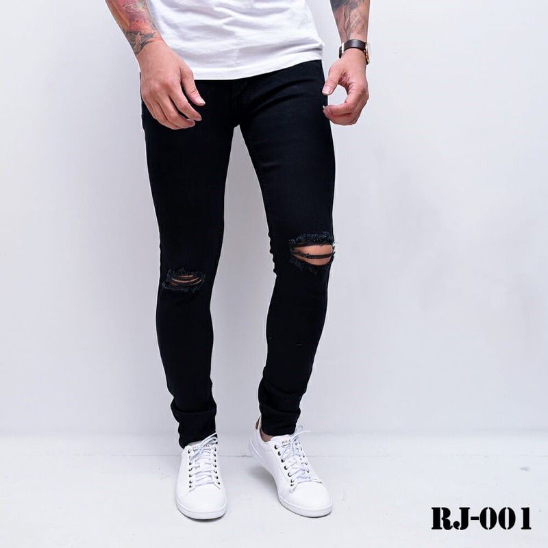 Celana Jeans panjang Putih distro model skinny Stretch Slim fit Celana Jeans pensil putih bersih