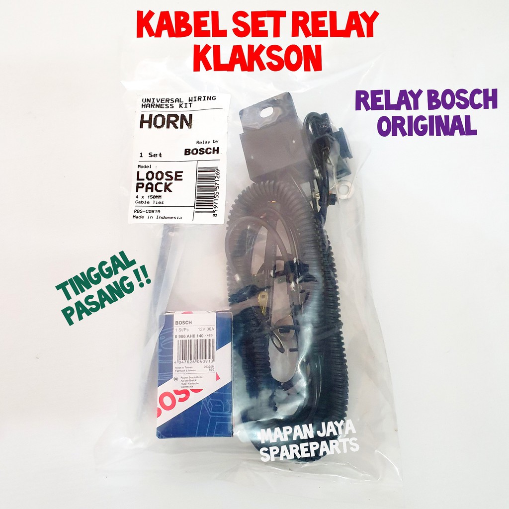 KABEL SET KLAKSON RELAY BOSCH MX ASLI TINGGAL PASANG